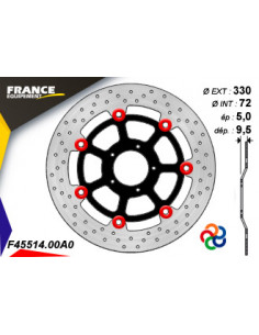 Disque de frein Gamme Essentiel FE.FL45514 / Oeillets Couleurs