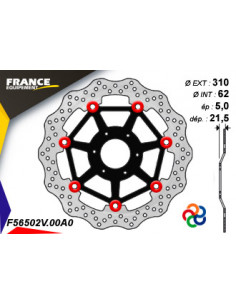 Disque de frein Gamme Essentiel FE.FL56502V / Oeillets Couleurs