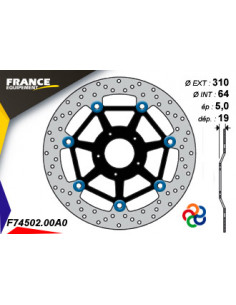 Disque de frein Gamme Essentiel FE.FL74502 / Oeillets Couleurs