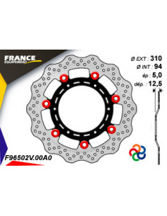 Disque de frein Gamme Essentiel FE.FL96502V / Oeillets Couleurs