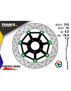 Disque de frein Gamme Essentiel FE.FL98502 / Oeillets Couleurs