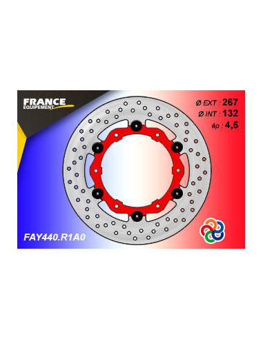 Disque Essentiel FLAY440 / Centre ROUGE (R1) / Oeillets Couleurs