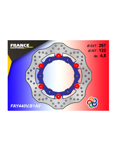 Disque Essentiel FLAY440V / Centre BLEU (B1) / Oeillets Couleurs