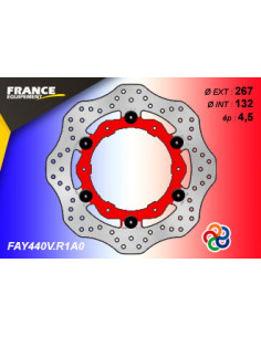 Disque Essentiel FLAY440V / Centre ROUGE (R1) / Oeillets Couleurs