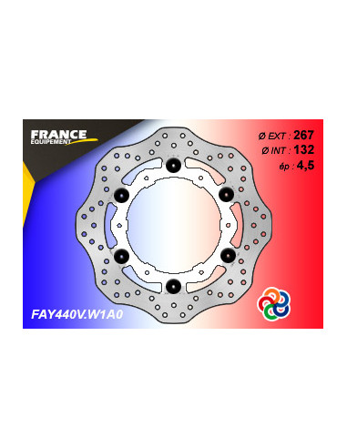 Disque Essentiel FLAY440V / Centre BLANC (W1) / Oeillets Couleurs