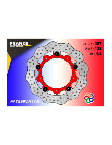 Disque Essentiel FLAY899V / Centre ROUGE (R1) / Oeillets Couleurs