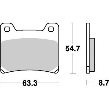 Plaquettes de frein moto SBS Sinter Arriére 555LS