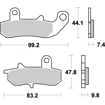 Plaquettes de frein moto SBS Sinter Arriére 635LS