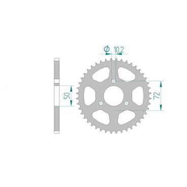 AFAM COURONNE ACIER au pas de 420 pour HONDA AFA10100