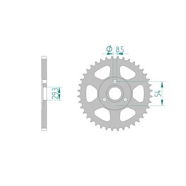 AFAM COURONNE ACIER au pas de 420 pour HONDA AFA10109