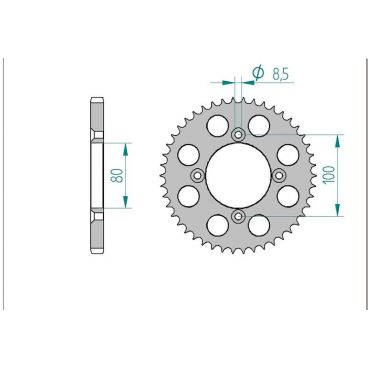 AFAM COURONNE ACIER au pas de 428 pour AJP/HONDA AFA10110