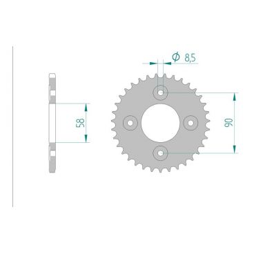 AFAM COURONNE ACIER au pas de 420 pour HONDA AFA10117