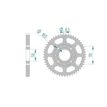 AFAM COURONNE ACIER au pas de 428 pour DAELIM/HONDA/KYMCO AFA10201