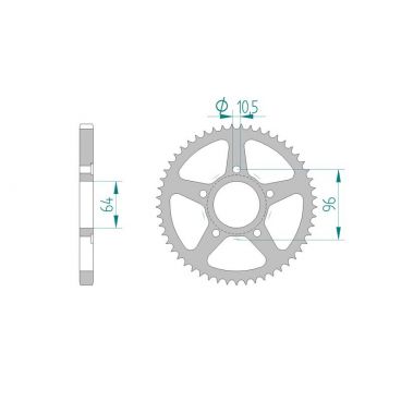 AFAM COURONNE ACIER au pas de 428 pour HONDA AFA10203