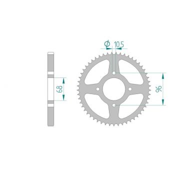 AFAM COURONNE ACIER au pas de 428 pour HONDA AFA10205