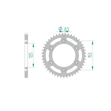 AFAM COURONNE ACIER au pas de 520 pour HM/HONDA AFA10212