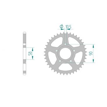 AFAM COURONNE ACIER au pas de 520 pour GILERA/HONDA AFA10215