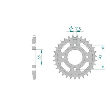 AFAM COURONNE ACIER au pas de 520 pour HONDA AFA10218