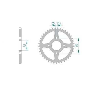 AFAM COURONNE ACIER au pas de 520 pour HONDA/KTM AFA10221