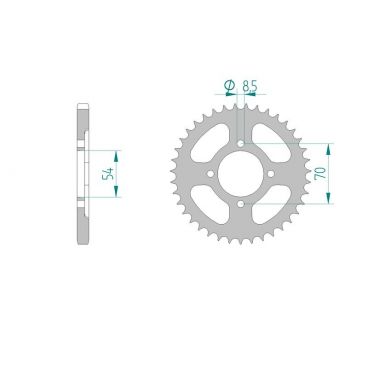 AFAM COURONNE ACIER au pas de 428 AFA10222