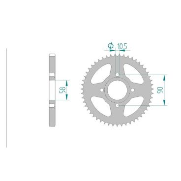 AFAM COURONNE ACIER au pas de 428 pour DAELIM/HONDA/KREIDLER/KYMCO/SHUNLAN/ZONGSHEN AFA10223