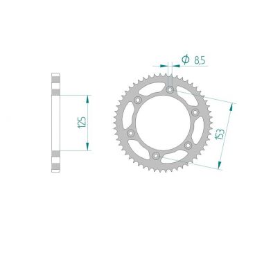 AFAM COURONNE ACIER au pas de 428 pour HM/HONDA AFA10228