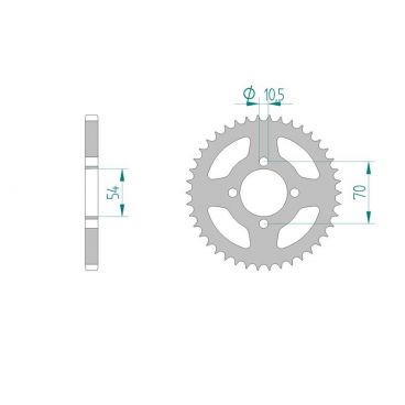 AFAM COURONNE ACIER au pas de 428 pour HONDA AFA10229