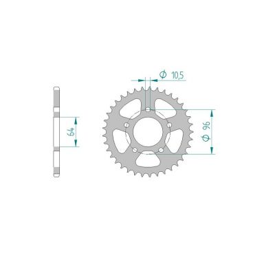 AFAM COURONNE ACIER au pas de 520 pour HONDA AFA10301