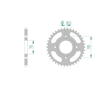 AFAM COURONNE ACIER au pas de 520 pour HONDA AFA10310