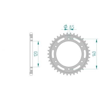 AFAM COURONNE ACIER au pas de 520 pour HONDA AFA10311