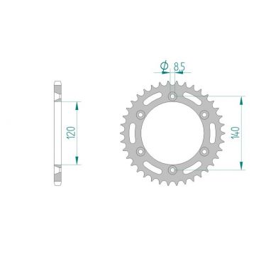 AFAM COURONNE ACIER au pas de 520 pour HONDA AFA10316