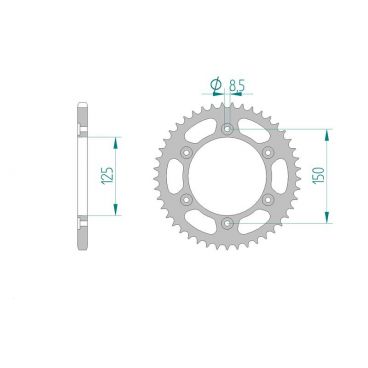 AFAM COURONNE ACIER au pas de 520 pour HONDA AFA10320