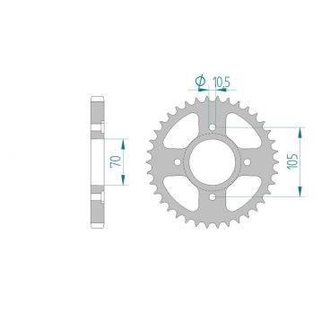 AFAM COURONNE ACIER au pas de 530 pour HONDA AFA10401