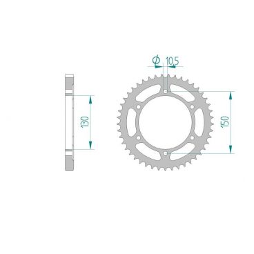 AFAM COURONNE ACIER au pas de 525 pour HONDA AFA10502