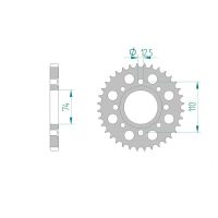 AFAM COURONNE ACIER au pas de 530 pour HONDA AFA10503
