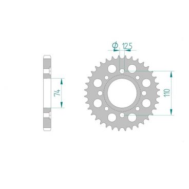 AFAM COURONNE ACIER au pas de 530 pour HONDA AFA10503