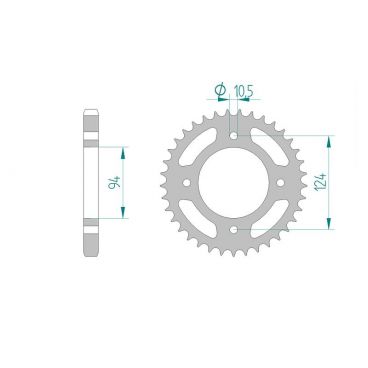 AFAM COURONNE ACIER au pas de 530 pour HONDA AFA10505