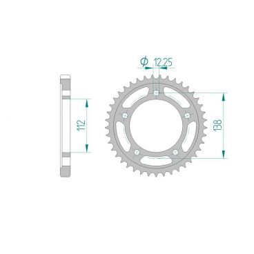 AFAM COURONNE ACIER au pas de 530 pour HONDA AFA10508