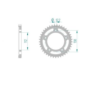 AFAM COURONNE ACIER au pas de 525 pour HONDA AFA10517