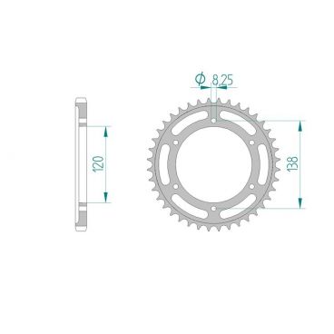 AFAM COURONNE ACIER au pas de 525 pour HONDA AFA10602