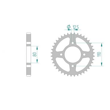 AFAM COURONNE ACIER au pas de 530 pour HONDA AFA10603