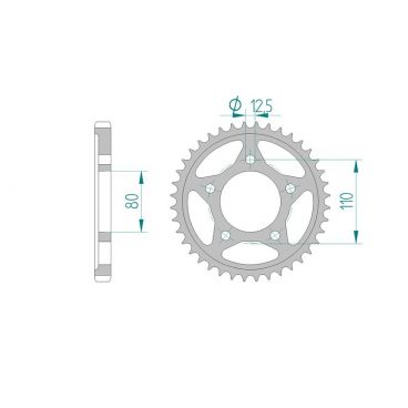 AFAM COURONNE ACIER au pas de 530 pour HONDA AFA10605