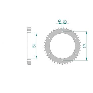 AFAM COURONNE ACIER au pas de 530 pour HONDA AFA10607