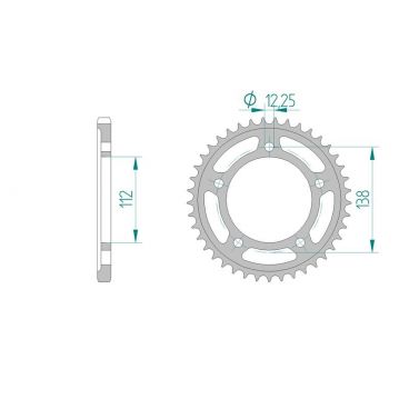 AFAM COURONNE ACIER au pas de 525 pour HONDA AFA10613