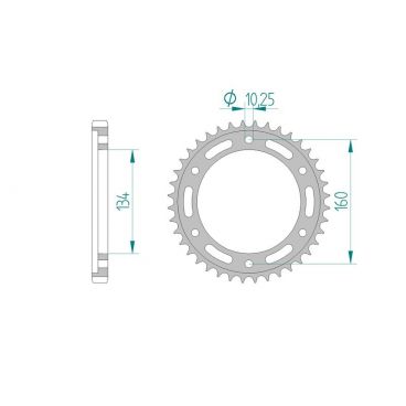 AFAM COURONNE ACIER au pas de 530 pour HONDA AFA10616