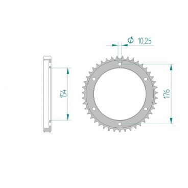 AFAM COURONNE ACIER au pas de 530 pour HONDA AFA10619