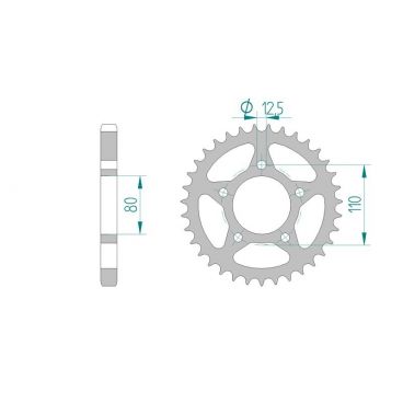 AFAM COURONNE ACIER au pas de 630 pour HONDA AFA10800