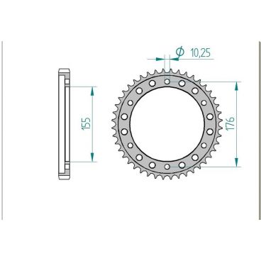 AFAM COURONNE ACIER au pas de 530 pour HONDA AFA10801