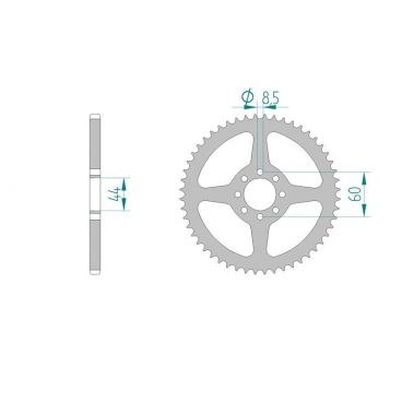 AFAM COURONNE ACIER au pas de 420 pour MBK/YAMAHA AFA12100