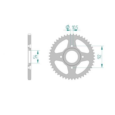 AFAM COURONNE ACIER au pas de 420 pour MBK/YAMAHA AFA12112